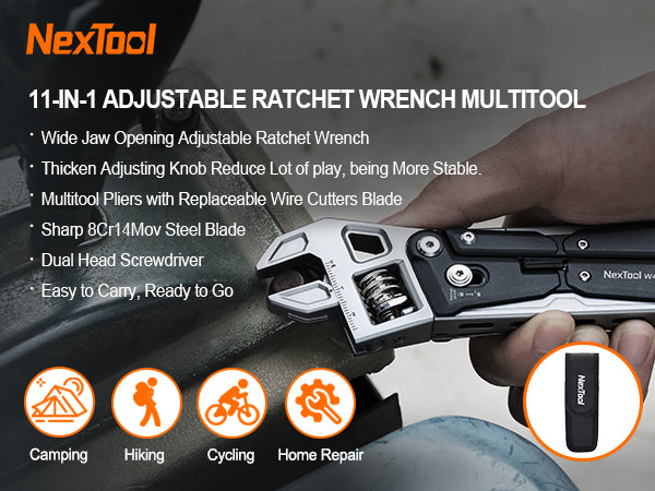NexTool Adjustable Wrench Pliers W40 9Tools- OSelect